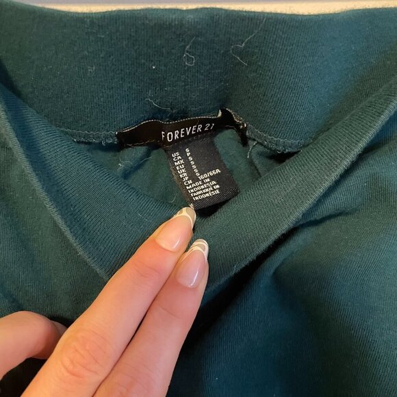 Forever 21 High Waist A Line Skater Flared Mini Skirt Teal Turquoise Size Small - Picture 4 of 4